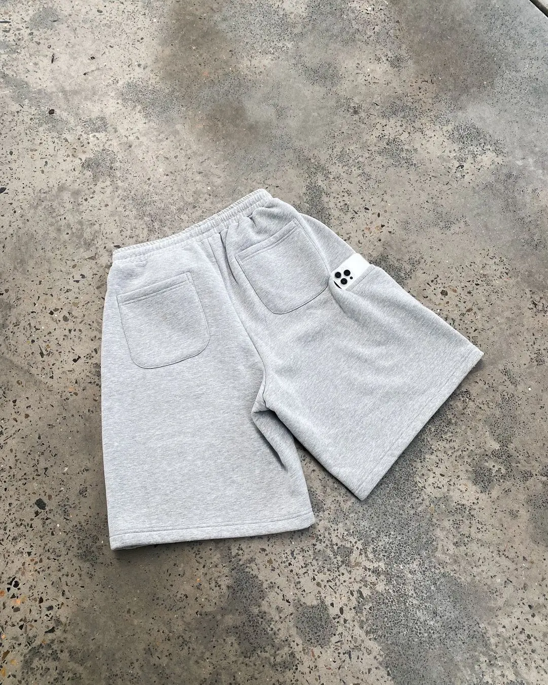 Harajuku Fashion Casual Shorts Mens Solid Color Cotton Elastic Waist Sweatpants Street New Basketball Sports Shorts Streetwear