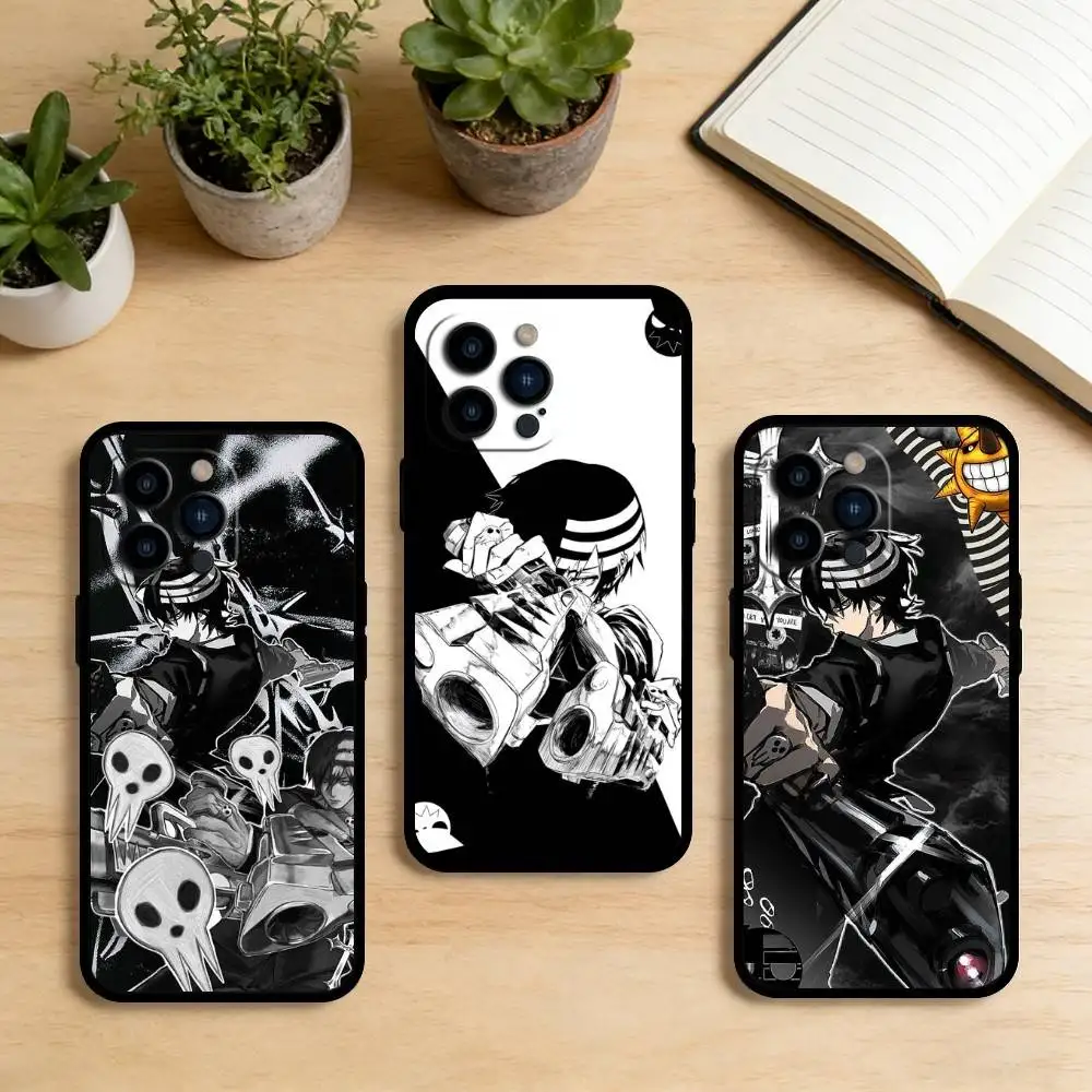 

AAA Anime S-Soul Eater Phone Case For iPhone 17,16,15,14,13,12,11 Plus,Pro Max,XS,Soft Silicone Black Cover