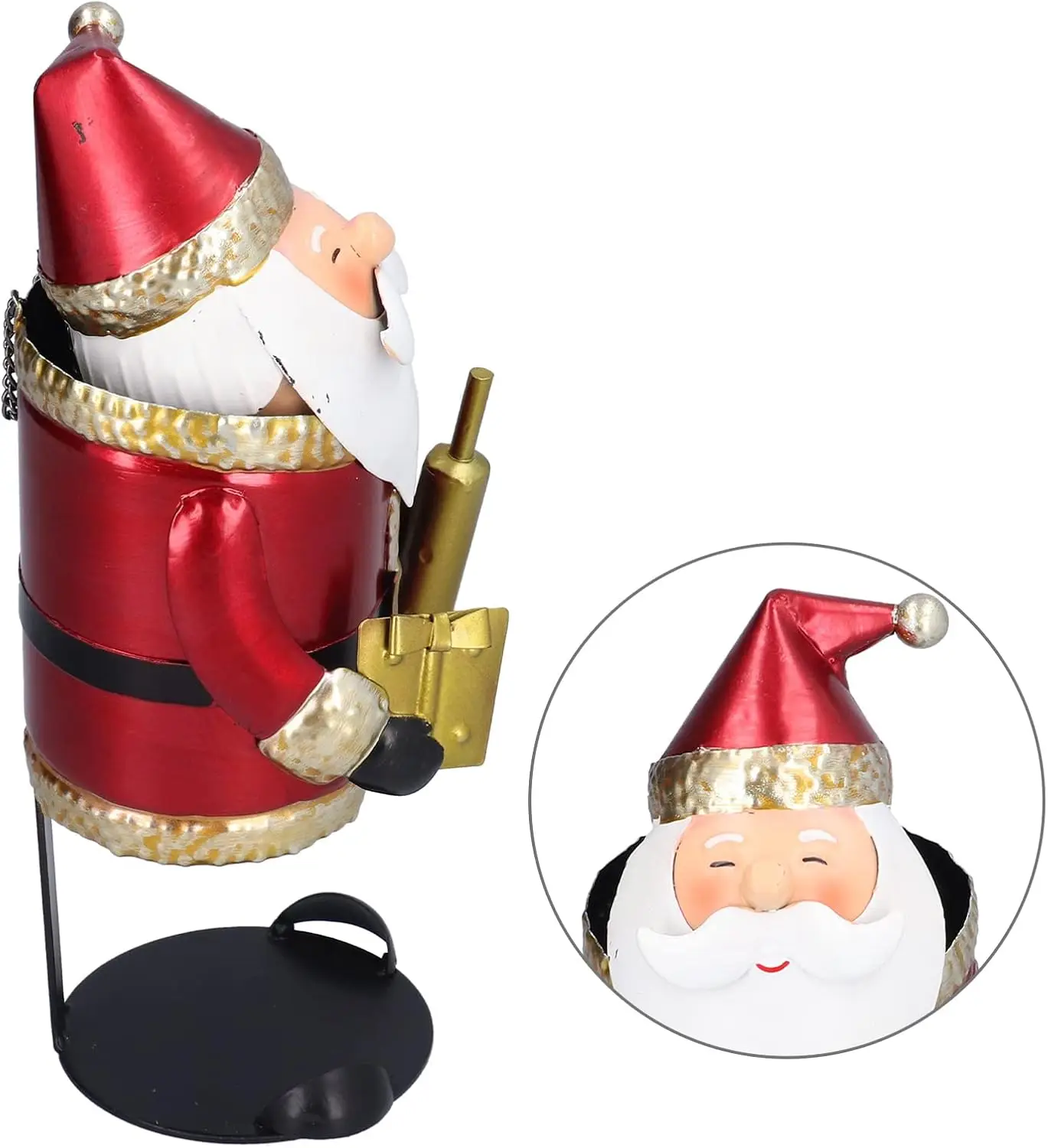 Santa Wine Rack Metal Wine Holder Christmas Holiday Table Decor, Innovative Dining Table Decoration Ornament