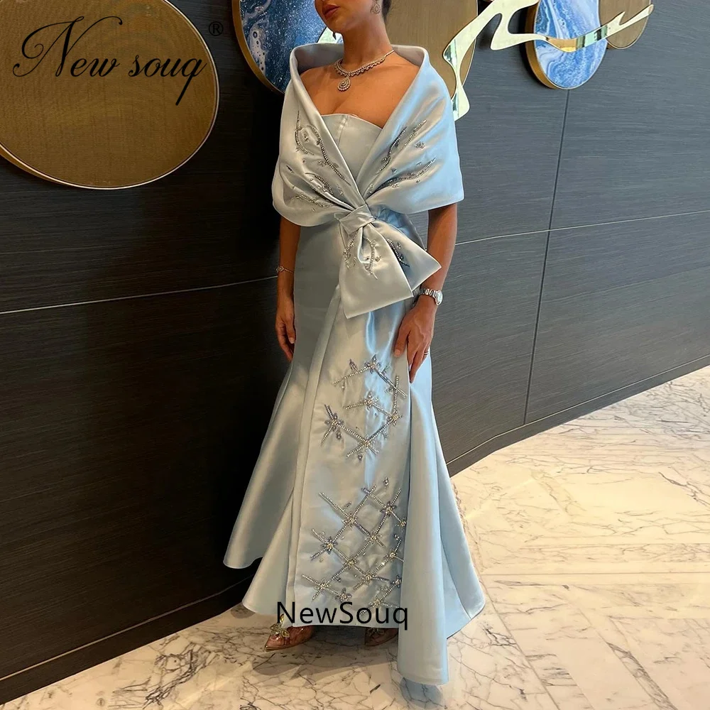 Luxury Dubai Celebrity Dress Custom Mermaid Arabic Evening Dresses with Cape Shawl Beads Elegant Women Wedding Guest Party Gowns