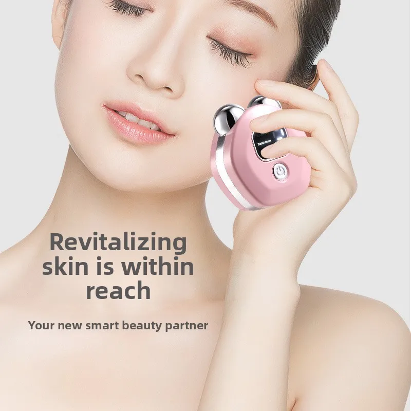 Face Massager High Frequency Vibrating Beauty Device, Travel-Portable Heating Massage Device, EMS Microcurrent Device