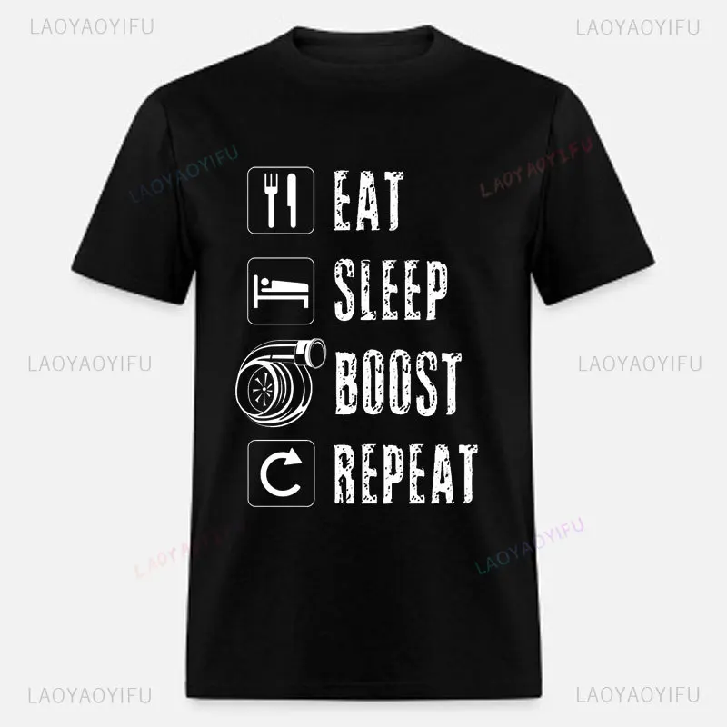 New Boost Turbo Engine Printing T-Shirt Car Parts Funny Mechanic Cotton Teemen 2024 Summer Fashion Top Personality Mans Clothing