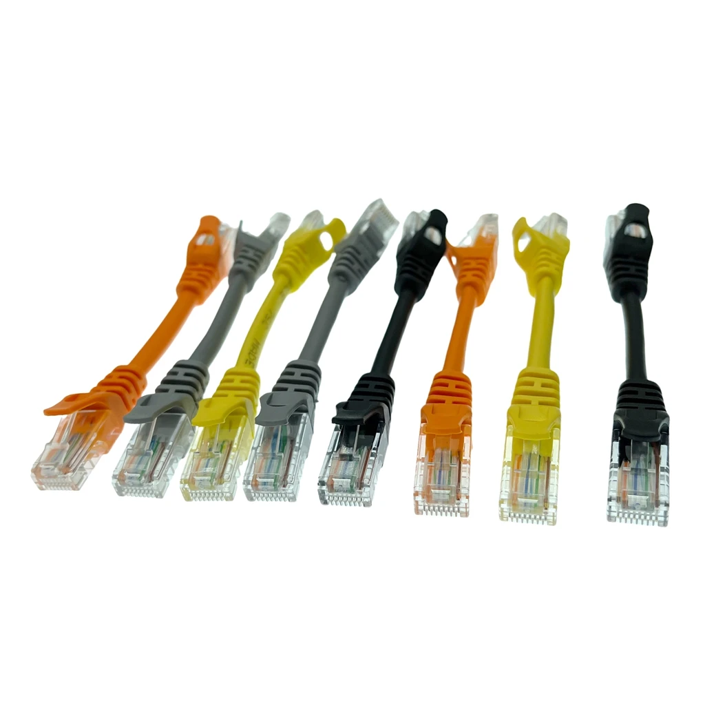 Short UTP Ethernet Network Cable Male to Male RJ45 Patch LAN Cable CAT5e CAT6e Black Grey Orange Yellow Various Lengths 0.1M 0.3