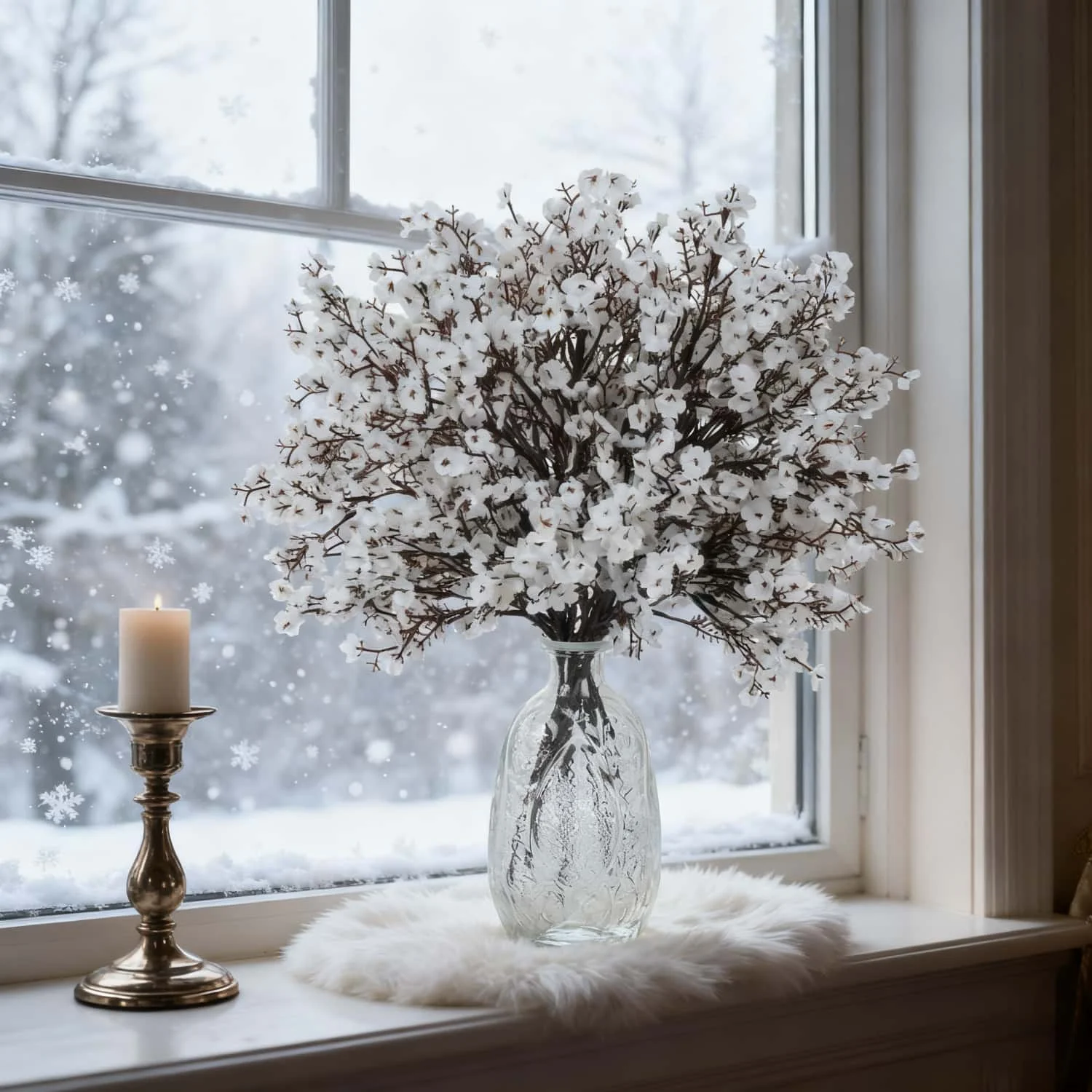 3/12 قطعة باقات جيبسوفيلا من الزهور الاصطناعية - ديكور المنزل والمكتب والحفلات - مناسبة لعيد الميلاد، ديكور زفاف السنة الجديدة بنفسك