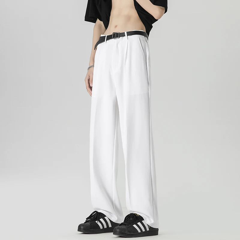 Autumn Brown Suit Pants Man Fashion Korean Loose Formal Work Trousers Business Man's Draped Baggy Wide Leg Pants Male Streetwear