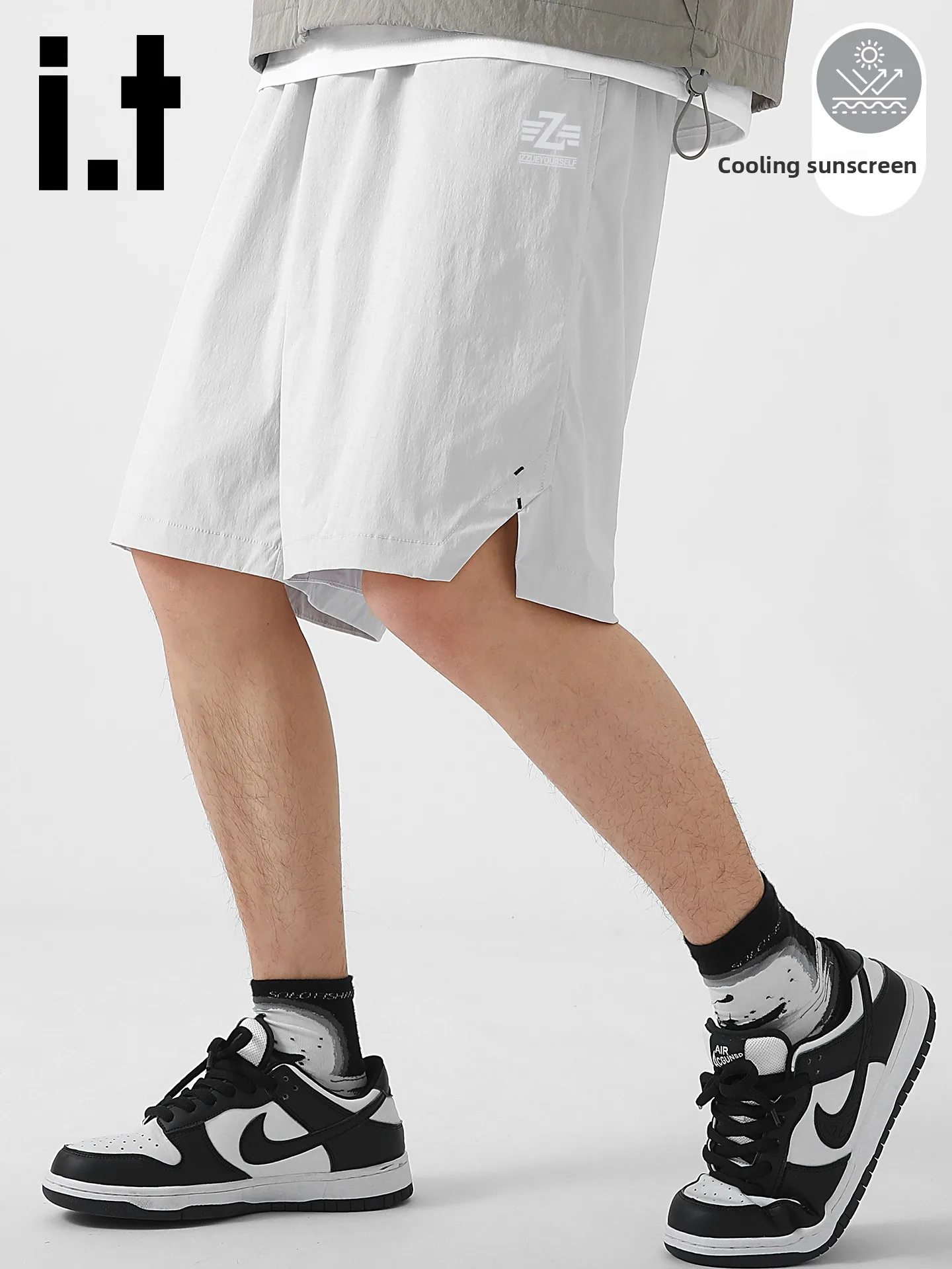 

Мужские спортивные orts Izzue New Sle Summer Cool Sensation Sun Protection Split Fitn Qui Dry, повседневные брюки длиной пять четвертей