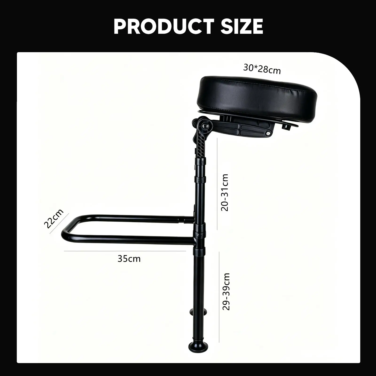 Ergonomic Massage Headrest for Bed with Height Adjustable Aluminum Frame Memory Foam Face Cushion