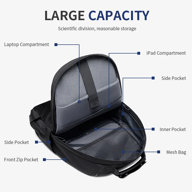 INRNN-mochila para ordenador portátil de 15,6 pulgadas para hombre, morral impermeable de gran capacidad, antirrobo, informal, para viaje de negocios, mochilas escolares