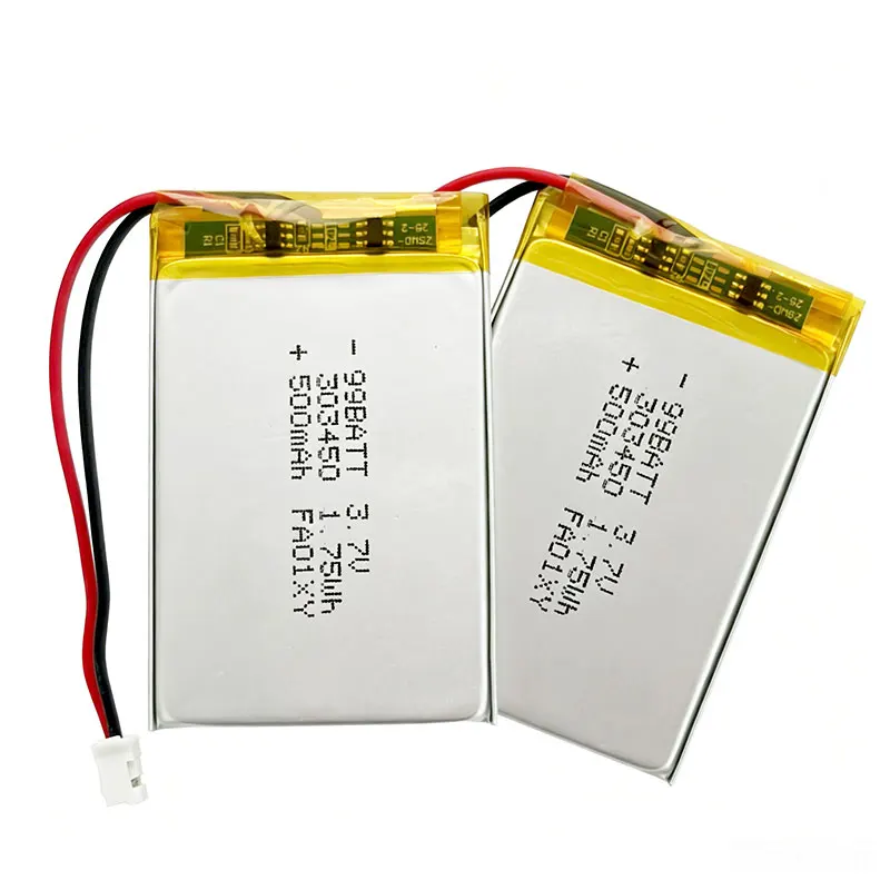 Lipo 3.7V 303450 Li-polymer Battery 500mAh Li Po Lithium Batteries Rechargeable Li-ion Cell for DVD Driving Recorder GPD Monitor