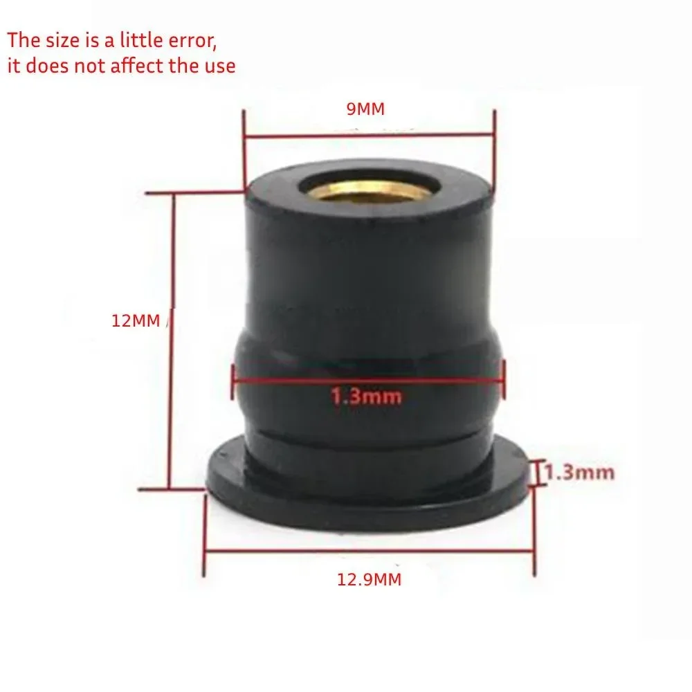 New Arrival Wysokiej jakości 10 SZTUK / ZESTAW Uniwersalne nakrętki gumowe M6 Nakrętki neoprenowe Mocowanie panelu amortyzatora 6 mm M6 Wypukłe