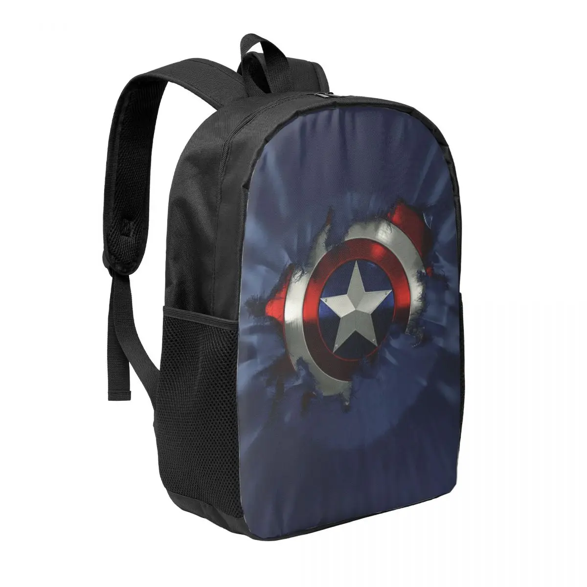 Custom Captain America Shield Blue Backpacks for Women Men College School Students Bookbag Fits 15 Inch Laptop Bags