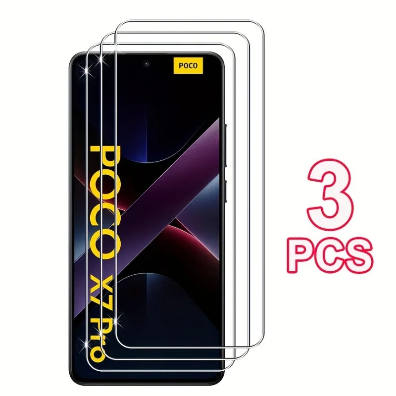 

Защитная пленка для экрана Xiaomi Poco X7 Pro, закаленное стекло, твердость 9H, защитное стекло для XIaomi Poco X6 X5 Pro X4 X3 GT Neo