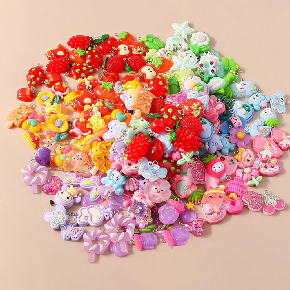 

Mixed 10pcs 6 Colors Resin Animal Flower Heart Charms for Earring Necklace Pendants Handmade Diy Jewelry Making Accessories