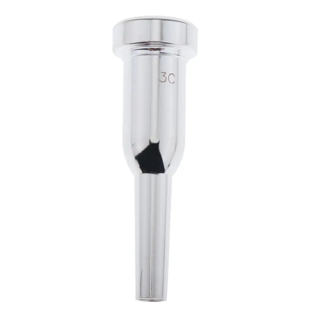 Universal Heavy 3C Bb Trumpet Mouthpiece Musical Instrument Accessory, Silver