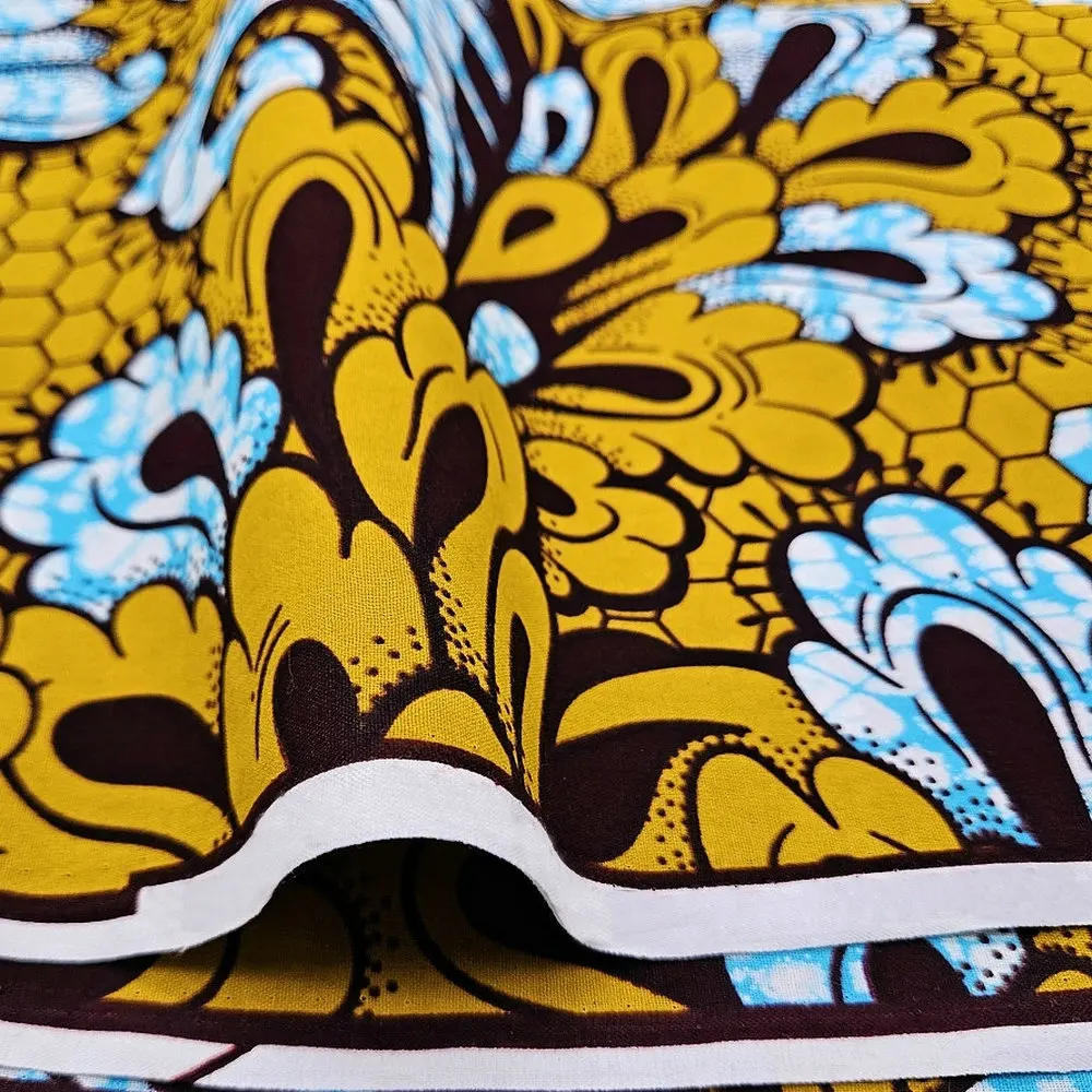 Beliebter 100% Baumwoll-Wachsdruckstoff, echter Holland-Wachsdruckstoff in 6 Yards, zum Nähen von Kleidern, Hemden und Oberteilen. – Detail 3