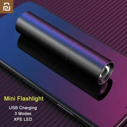 Youpin Mini Flashlight USB Rechargeable LED Flashlight Waterproof Telescopic Powerful Torch Lamp Outdoor Zoom Portable Torch