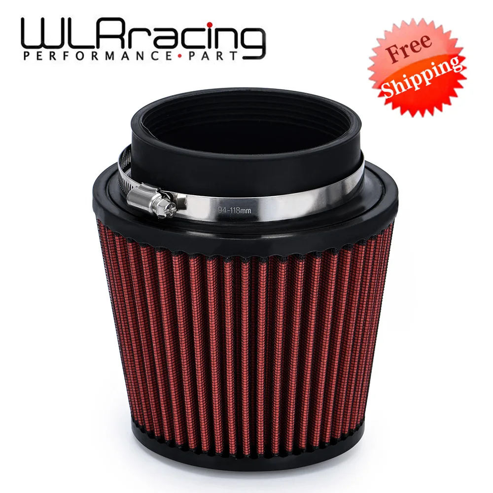 Pescoço 4 "100mm universal carro alto fluxo de entrada de ar frio filtro de ar entrada de energia sistema de entrada de ar cabeça cogumelo ar mais limpo vermelho