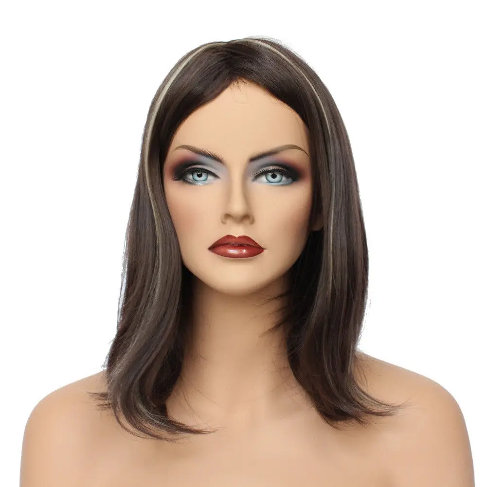 

Classic Cap women Synthetic Straight Brown/Light Blonde full wig HengFeng ZP07