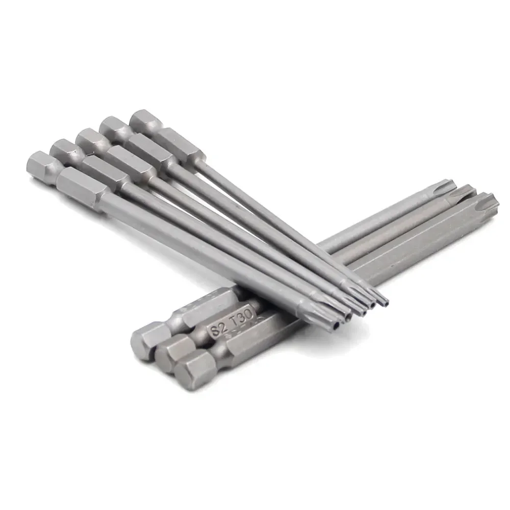 8pc 100mm S2 Magnetic Hexagonal Handle Screwdriver Head Hollow Plum Blossom Hole Hand Electric Drill Pneumatic Tool Accessories image 2