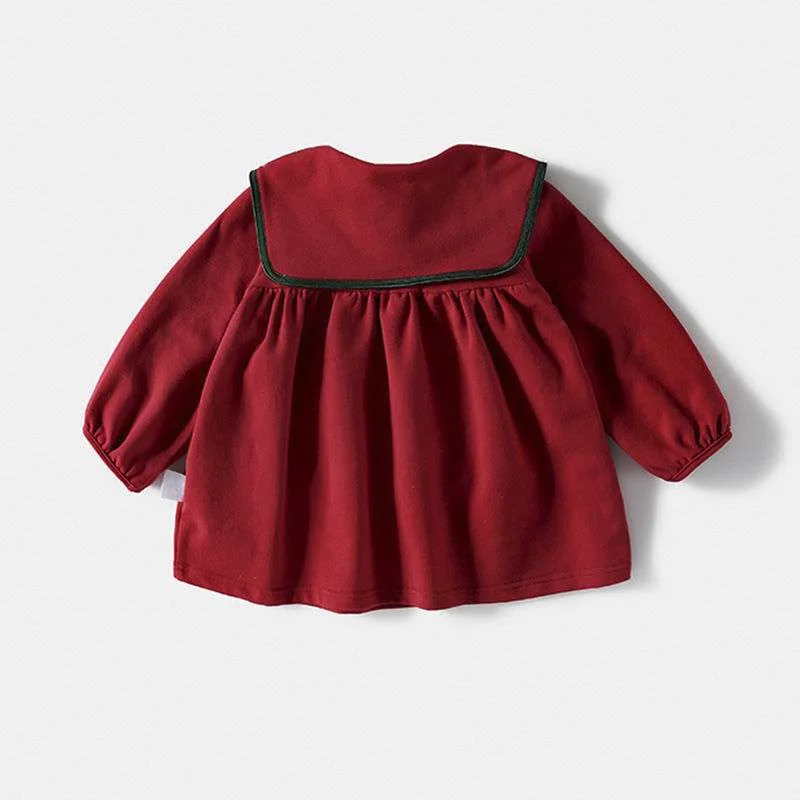 Girl Dress Kids Skirts Spring Summer Cotton 2022 Red Wine Flower Girl Dress Party Evening Gown Gift Comfortable Children Clothin