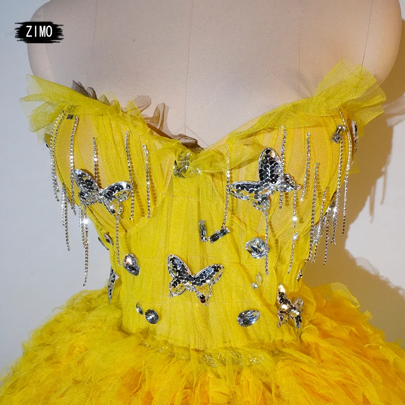 Fashioncustom Pink Dress Mesh Sexy Top And Skirt Sets Dance Birthday Party Club Performance Stage Singer Bar Drag Queen Costumes