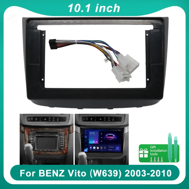 

10.1 Inch Car Radio Fascia Frame Dashboard Panel Trim Bezel For Benz Vito W639 2003-2010 Stereo Kit