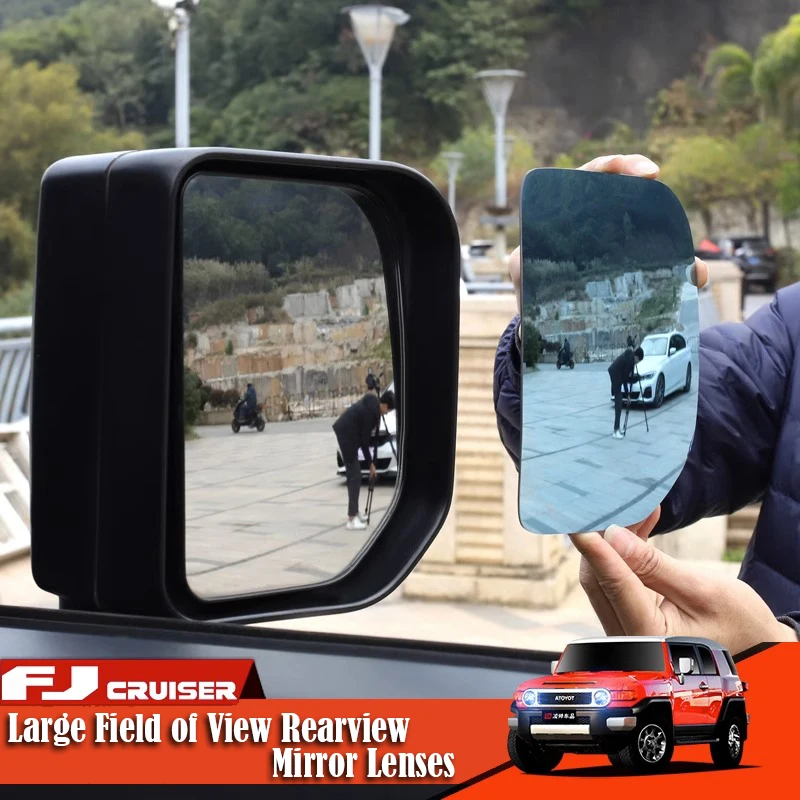 

For Toyota FJ cruiser rearview mirror large field of view blue mirror reflective lens with electric heating modification special