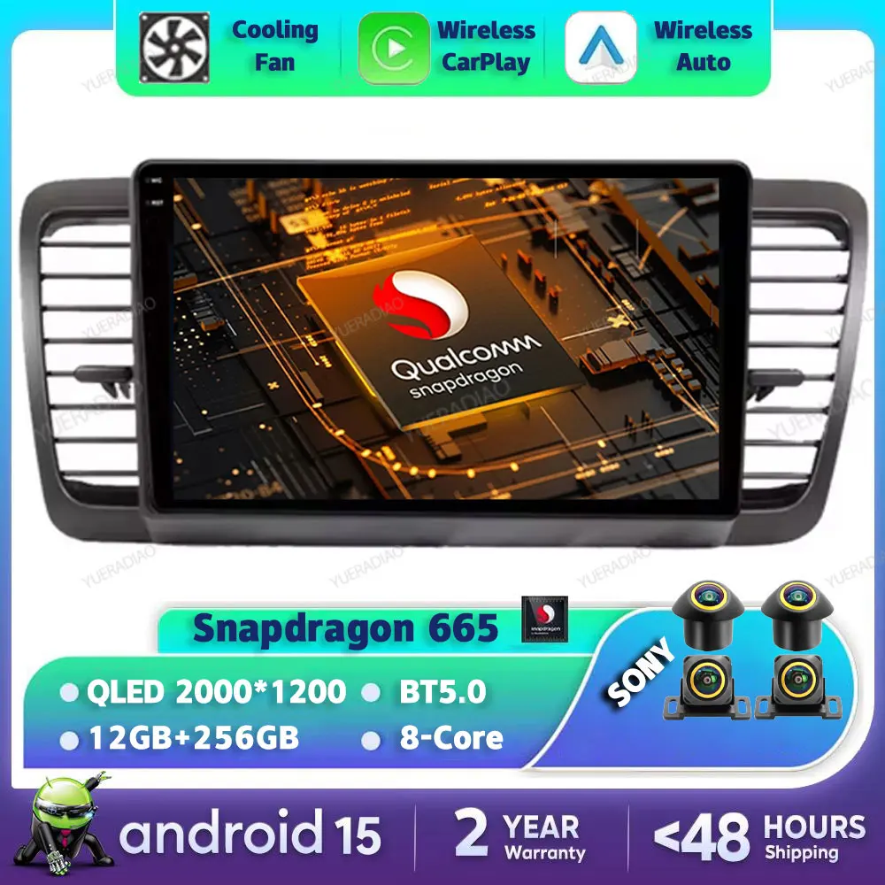 

Автомобильный радиоприемник Android 15 для Subaru Outback 3 Legacy 4 2003-2009, мультимедийный стерео видеоплеер NAVI GPS 4G WIFI Carplay Auto QLED