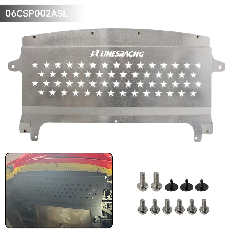 For BMW F8X M3 F80 15-18 M4 F82 F83 15-20 S55 Engine 3.0L F-Series Aluminum Wrinkle LR Underhood Shield Oil Cooler Skid Plate