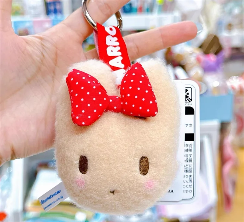 Marron Cream Face Tag Mascot Plush Keychain Charm Keyring Rabbit Kawaii Cute Bag Keychains Small Gift Girls Toys