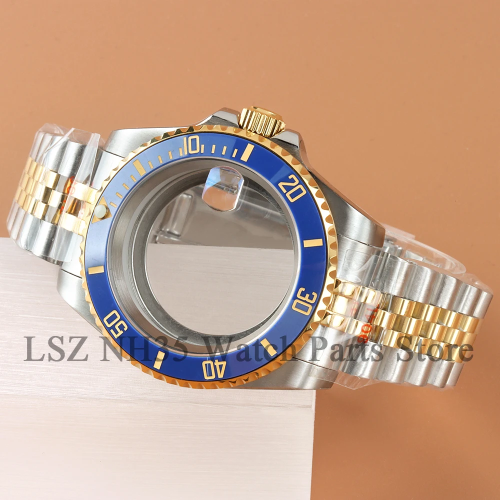 

Fluted Curved Gold silver 40mm NH35 Modified Watch Case For GMT Yacht-master Submariner NH34 NH35 NH36 NH38 Movement 28.5mm Dial