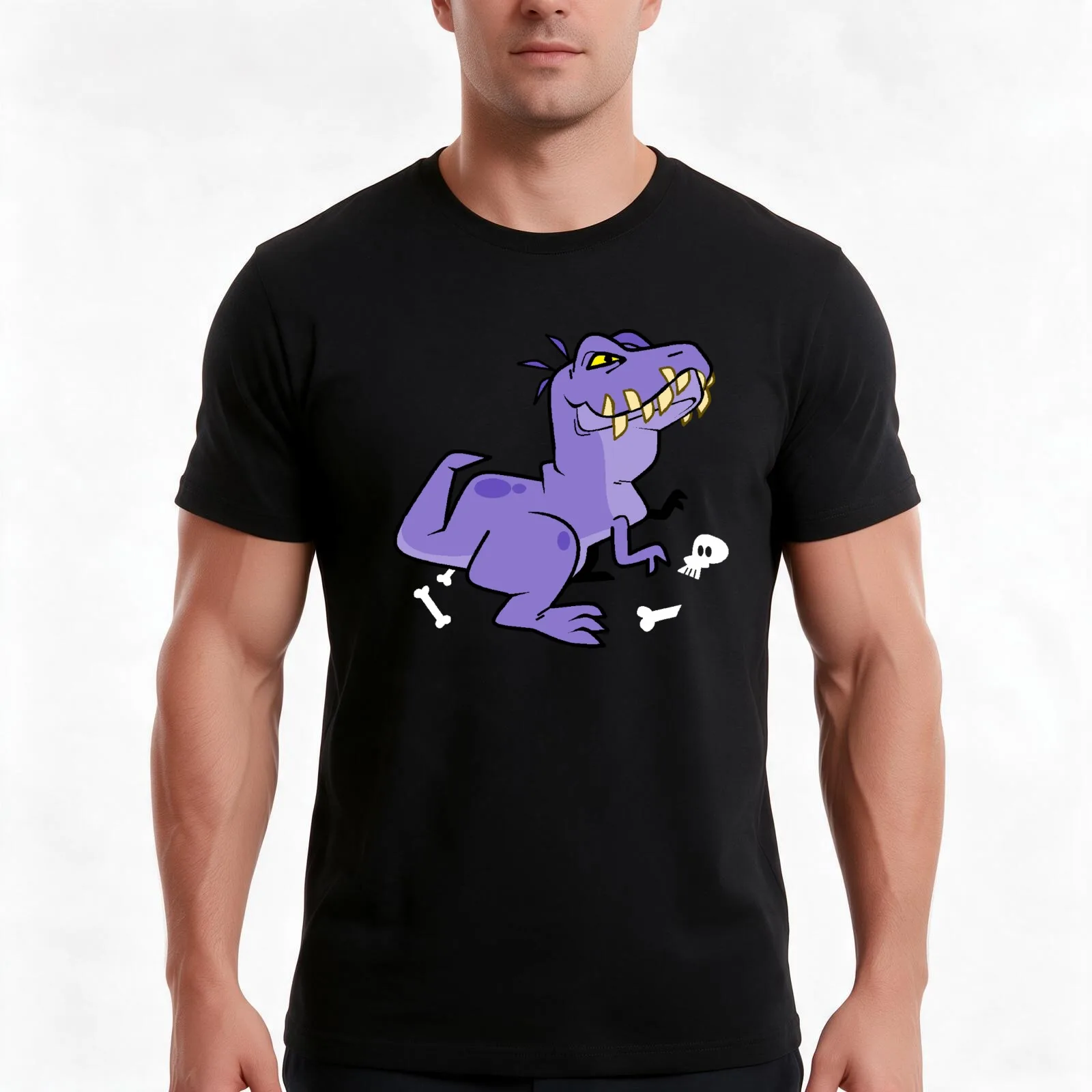 Baby T Rex T-Shirt, Summer Casual Cotton Tee, Oversized Streetwear Tops, Vintage Graphic Print, Loose Fit Short Sleeve