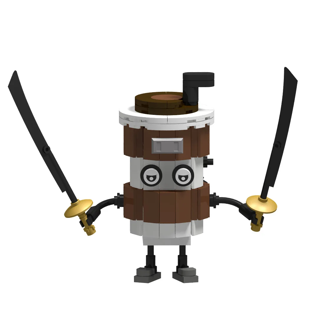 

Italian Brainrot Capuccino Assassino Brickheadz Building Blocks Coffee Ninja Creative MOC Toys for Children