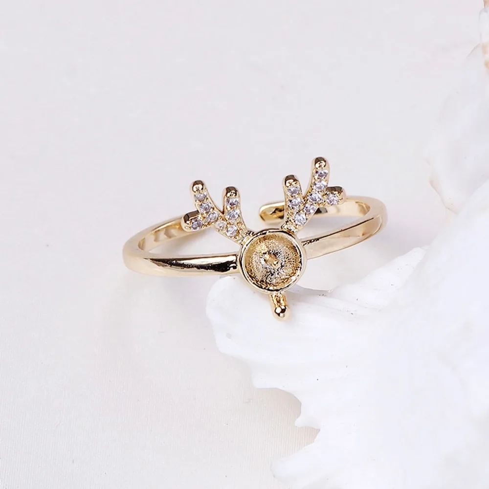 

5pcs Adjustable Gold Plated Pearl Ring Settings Findings & Accessories-for Jewelry Making Bulk Wholesale Craft Supplies 6-7mm