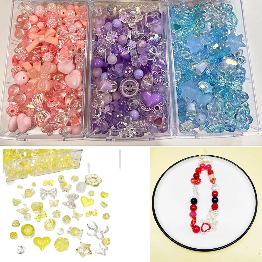 20Pcs Candy Color Acrylic Loose Spacer Beads Bulk for Bracelets Jewelry Making DIY Lovely Crafts Necklace Decorative Pendant