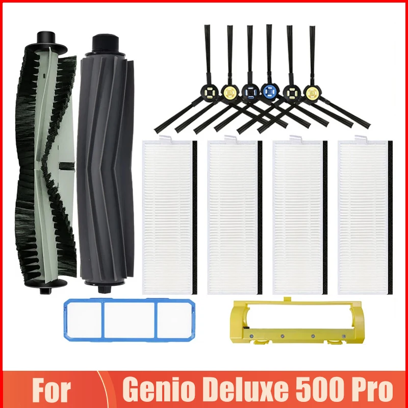 For Genio Deluxe 500 Pro Robotic Vacuum Cleaner Replacement Main Brush Side Brush Hepa Filter Parts Accessories