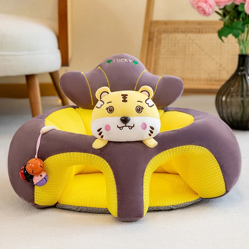 أريكة صيفية للأطفال قابلة للتنفس، مقعد تعلم الرضع، وسادة سفلية منخفضة مضادة للانقلاب