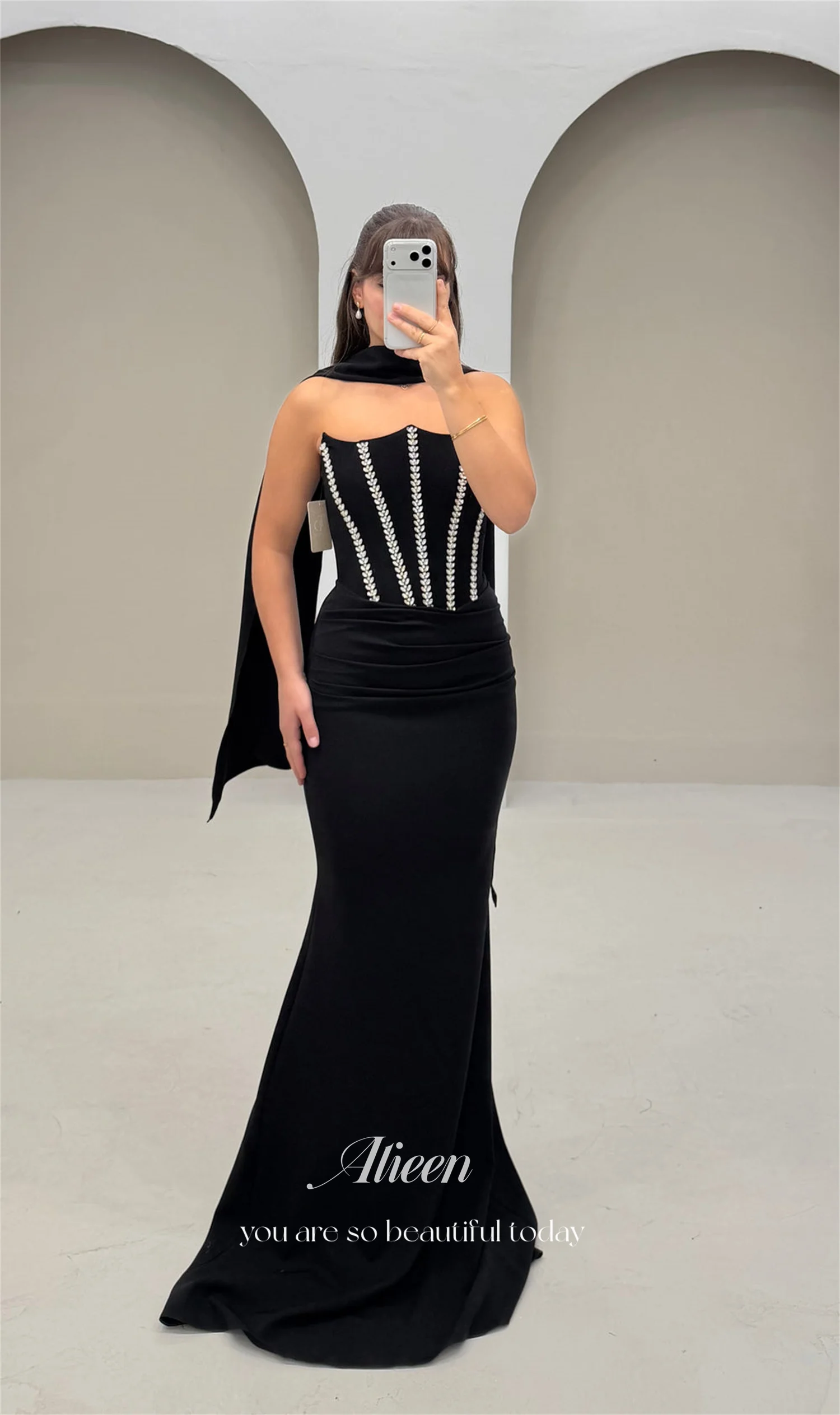 Aileen  فساتين سهرة Luxurious Evening Dresses for Special Occasions Vestidos De Festa Women Evening Dress Burgundy Customized