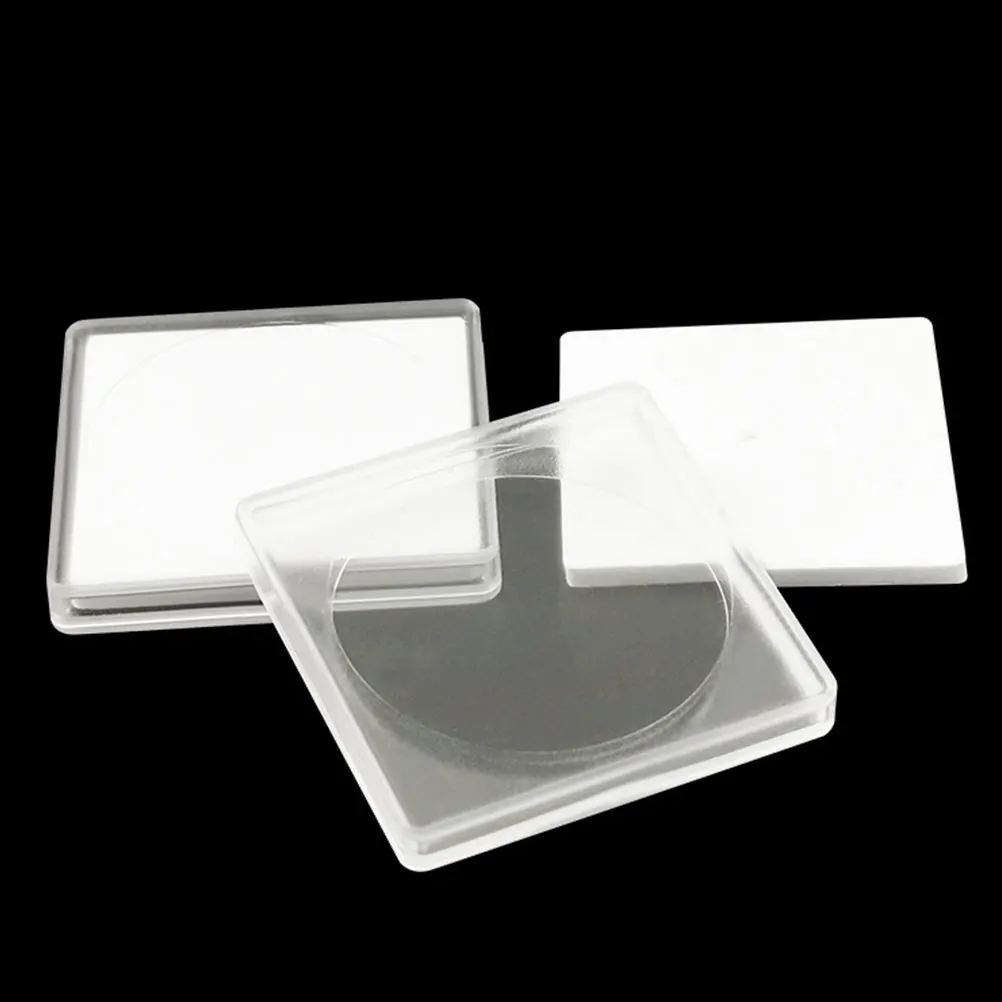 20 قطعة مجموعة العملات المربعة القابلة للتعديل صندوق تخزين شفاف واقي للعملات المعدنية طوابع مجوهرات تذكارية