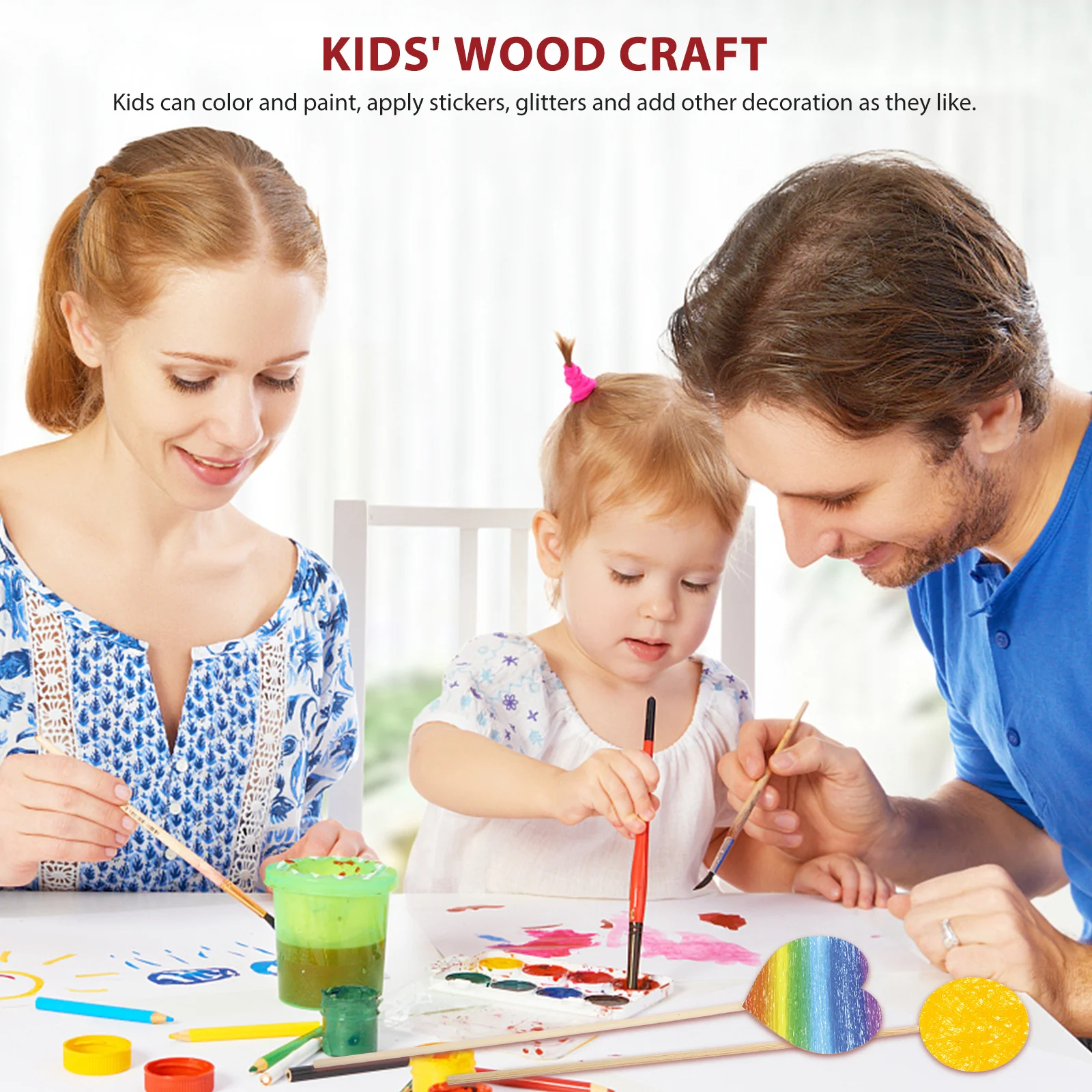 

8Pcs Magical Wands for Kids Wooden Fairy Wands DIY Craft Kits for Girls Hand Painting Decorate Stickers Glitter Early Learning