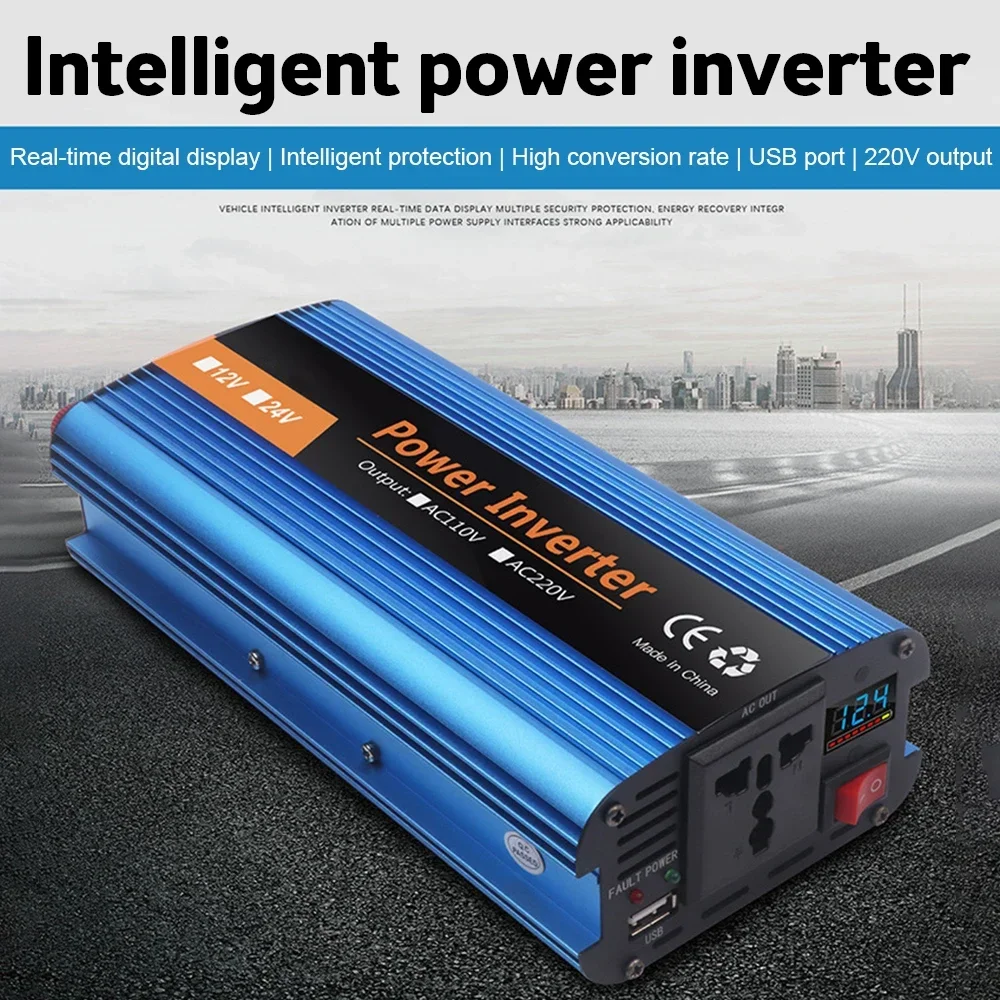 4000W/6000W/8000W/10000W Modified Sine Wave Inverter 12V/24V DC to AC 220V Car Solar Inverter Sine Wave Voltage Converter Adapte