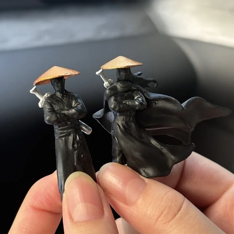 50mm tokoh Mini Model kuno Cina Pahlawan Jepang Ninja Samurai prajurit mikro lanskap pemodelan keren Auto dekorasi hadiah