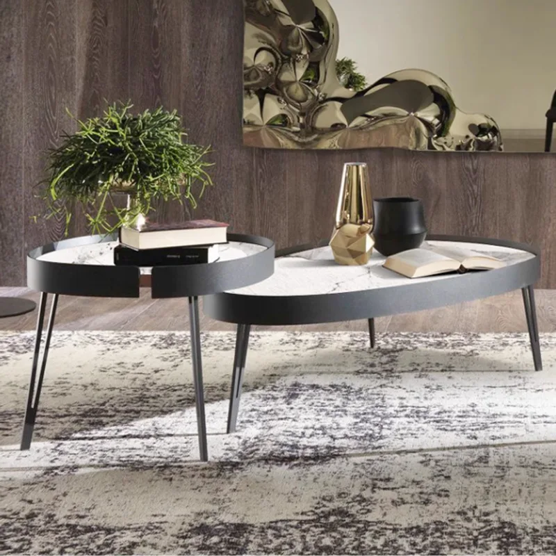 

Итальянский роскошный набор журнальных столиков из спеченного камня, современный минималистичный креативный журнальный столик для гостиной, дизайнерская мебель для дома FYC