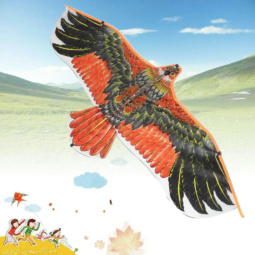 1.1m Eagle Kite With 30 Meter Kite Line Large Plane Eagle Flying Bird Kites Children Family Trips Outdoor Sports Toys