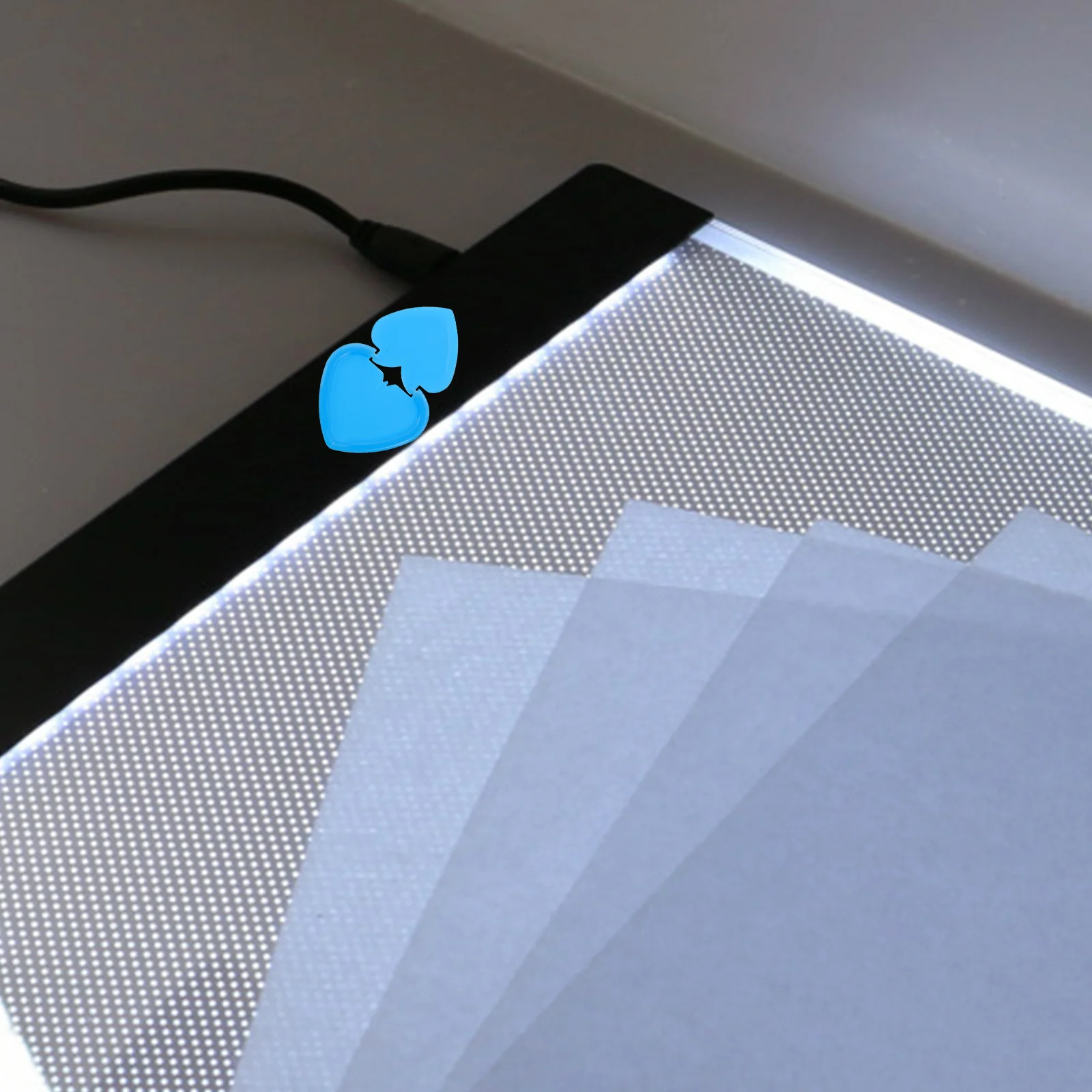 1 set Diamond Art Light Pad Baffle Heart Shaped Plastic Cover Adhesive Back For Led Drawing Board Key Button Shield Craft