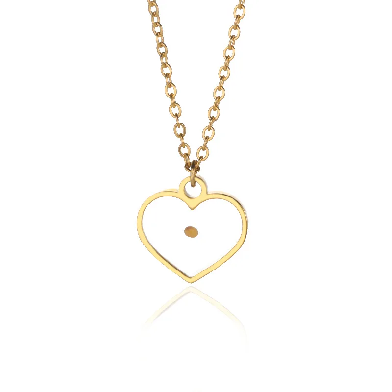 الذهب اللون الفولاذ المقاوم للصدأ على شكل قلب قلادة بذور الخردل قلادة للنساء موضة متمنيا البيضاوي الوقت قلادة مجوهرات هدية #6