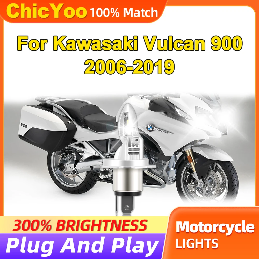 

60W Motorcycle LED Headlight Bulb 12V 10000LM Super Bright Moto Lamp For Kawasaki Vulcan 900 2006-2014 2015 2016 2017 2018 2019