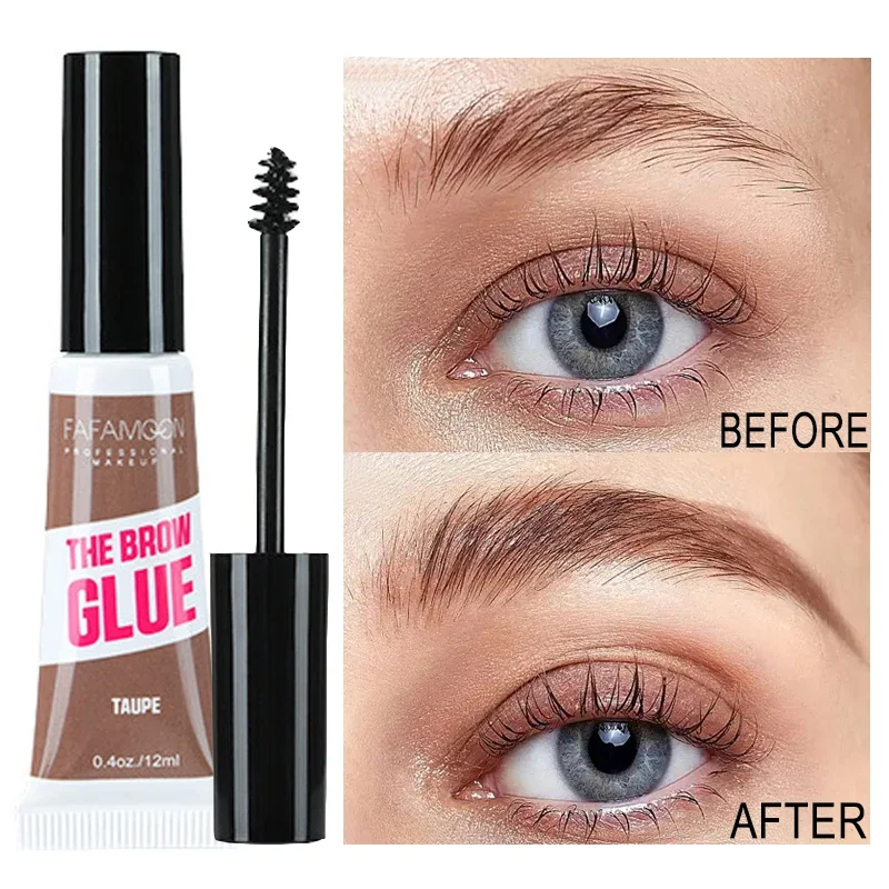 Lasting Eyebrow Enhancer Cream with Brush 4 Colors Waterproof Fast Tint Easy Dye DIY Natural Eyebrow Gel Tattoo Tint Cosmetics