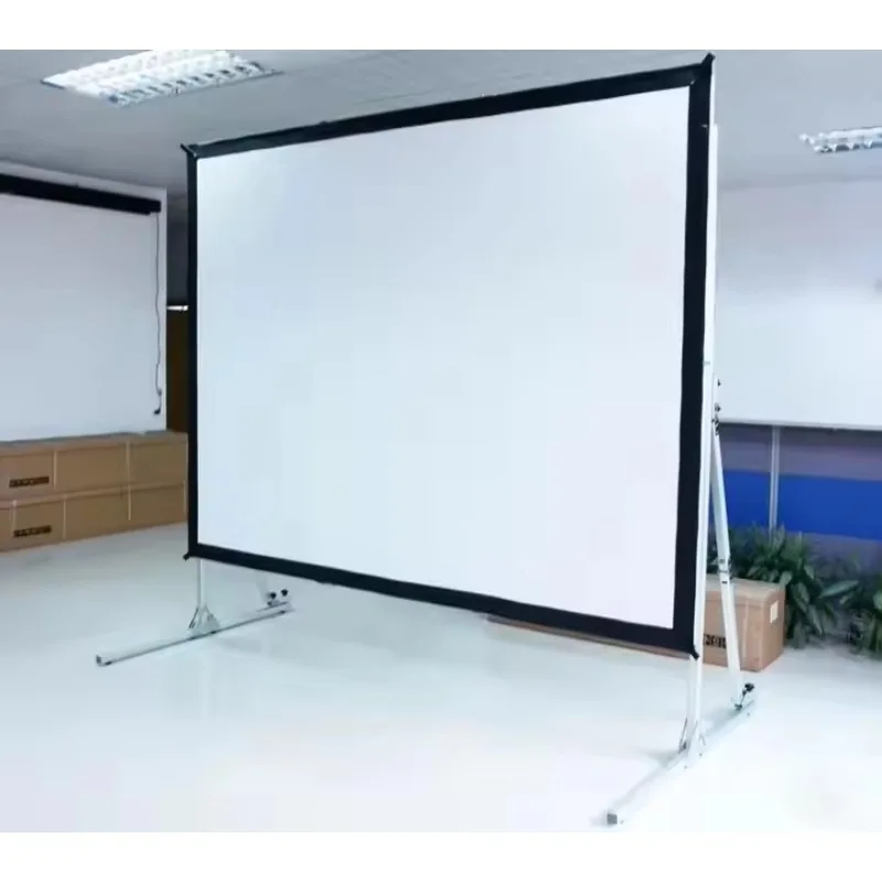 PVC Fast Fold Projection Screen 160 Inch 16:9 Front Outdoor Home Theater Projector with Aluminum Alloy Stand