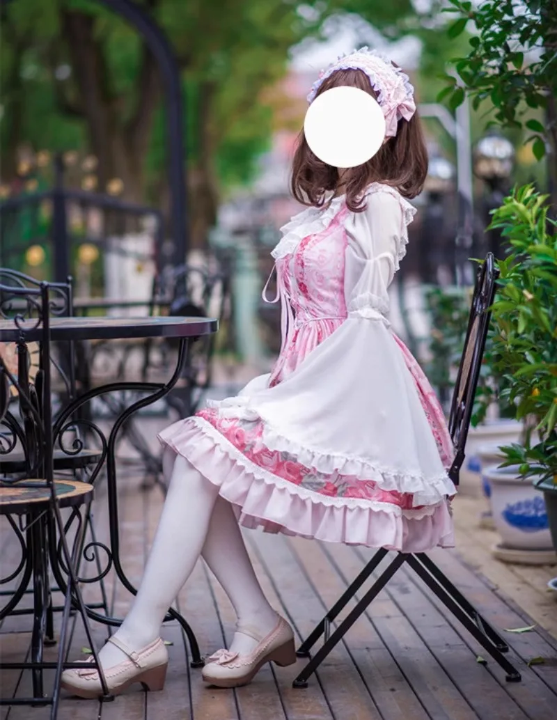 Japanese New Original Summer and Autumn Lolita Retro Short Chiffon with Lace Ruffle Edge Shoulder Solid Color Shirt Top For Girl